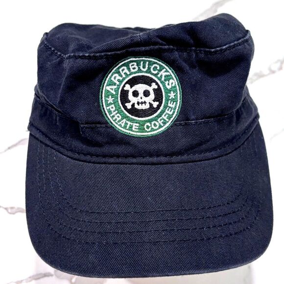 Starbucks Mashup Aarbucks Pirate Coffee‎ Black Adjustable Hat Baseball Cap - Picture 1 of 10